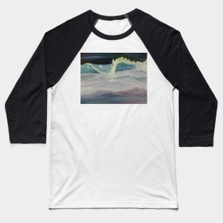 Ocean wave oil painting by tabitha kremesec Baseball T-Shirt